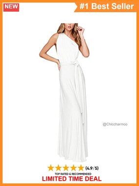 Multi Way Convertible Maxi Dress Halter Spaghetti Strap Formal Gown
